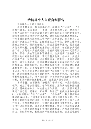 治转提个人自查自纠报告