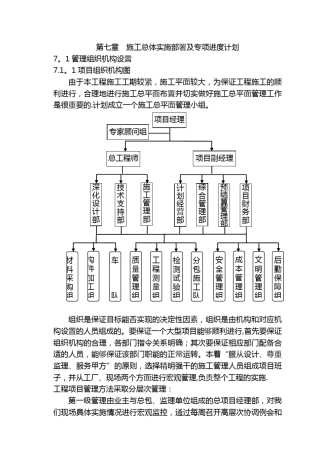 施工总体实施部署及进度计划