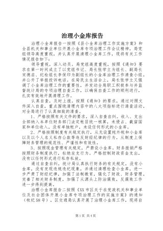 治理小金库报告
