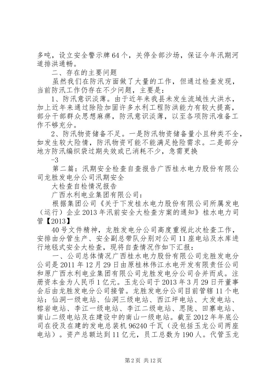 汛期检查自查报告_第2页