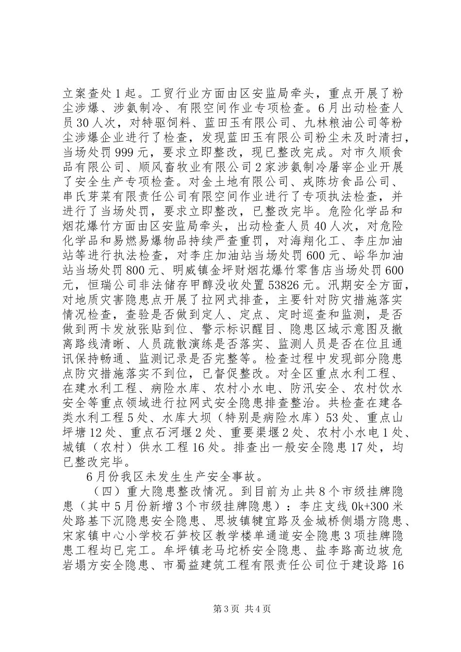 汛期安全生产工作报告范文_第3页