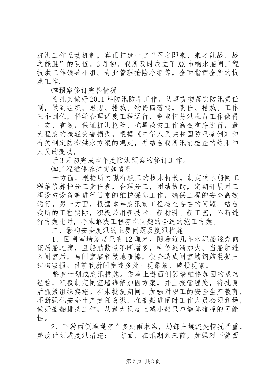 汛前准备工作汇报_第2页