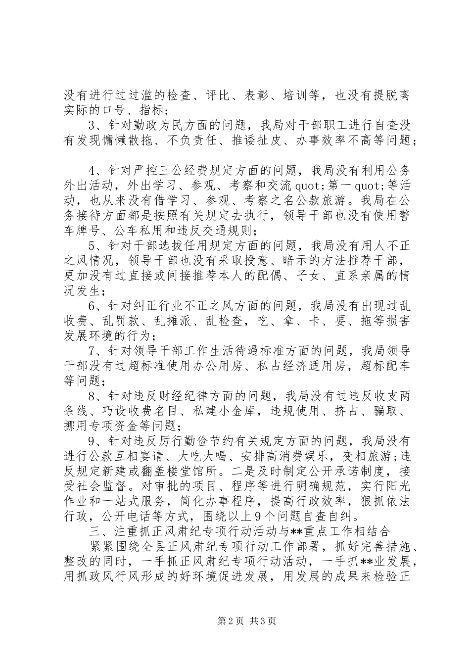 正风肃纪自查报告_第2页