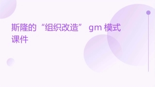 斯隆的“组织改造”GM模式课件