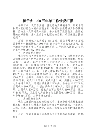 榛子乡二00五年年工作情况汇报