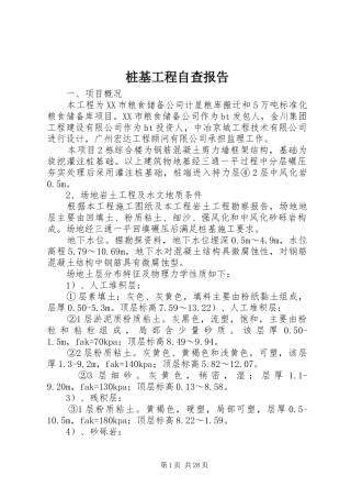 桩基工程自查报告
