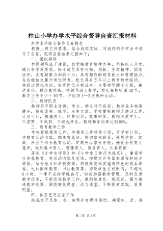 柱山小学办学水平综合督导自查汇报材料
