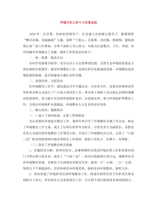 环境卫生工作个人年度总结 