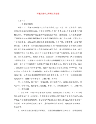 环境卫生个人年终工作总结 
