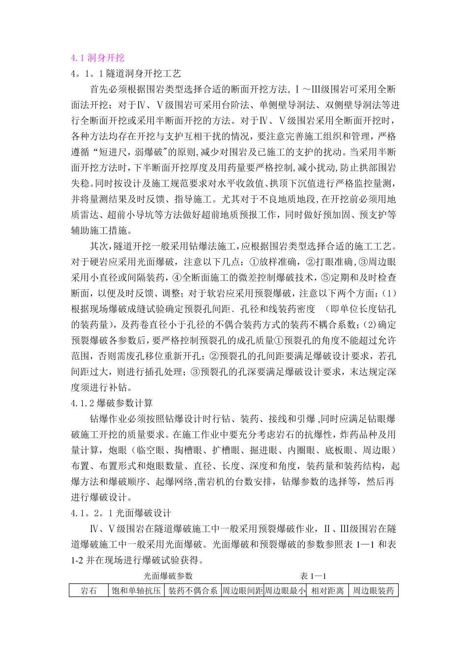 隧道开挖爆破施工方案_第1页