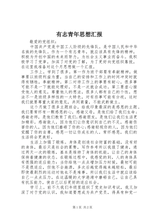 有志青年思想汇报