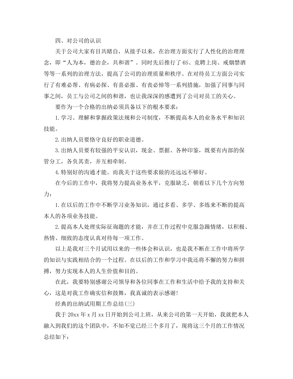 出纳试用期工作参考总结范文5篇_第3页