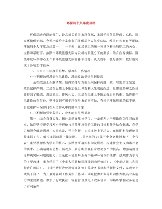 环保局个人年度总结 