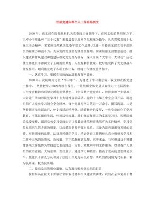 法院党建年终个人工作总结例文 