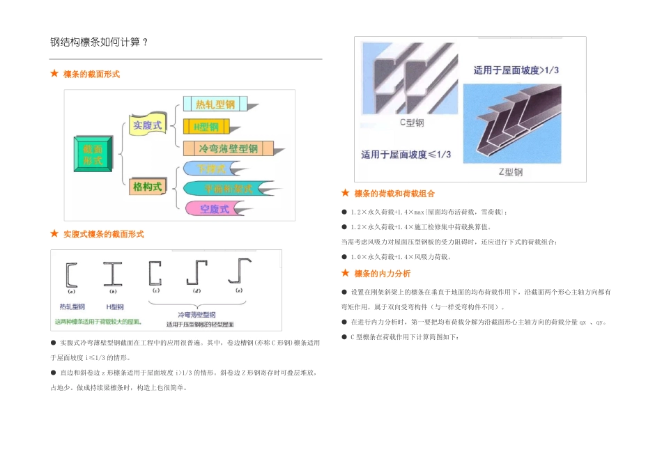 钢结构檩条如何计算？_第1页