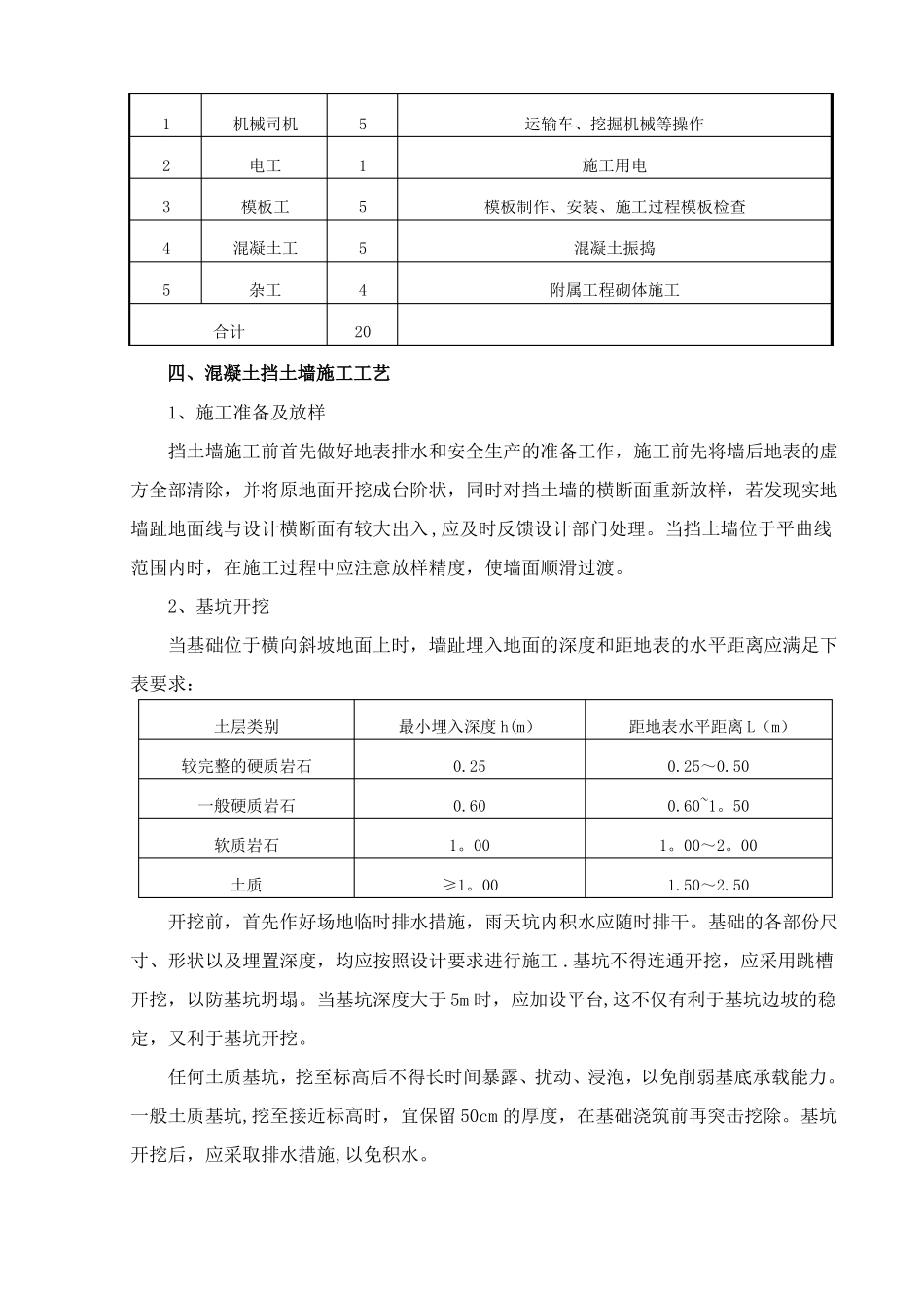 混凝土挡土墙施工方案_第3页