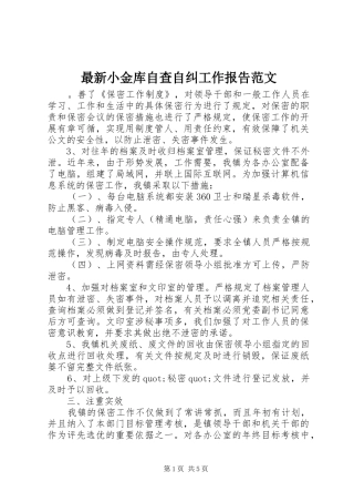 最新小金库自查自纠工作报告范文