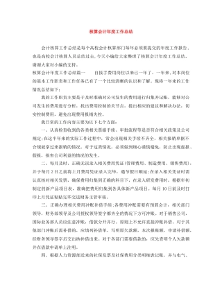 核算会计年度工作总结 