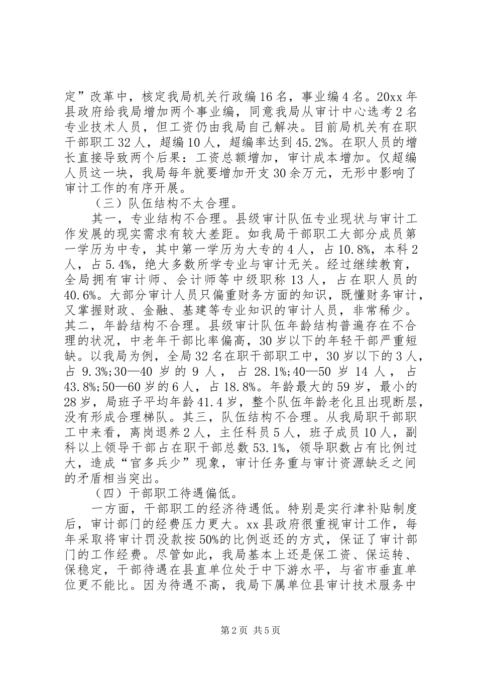 最XX县区级审计队伍建设调研报告范文_第2页