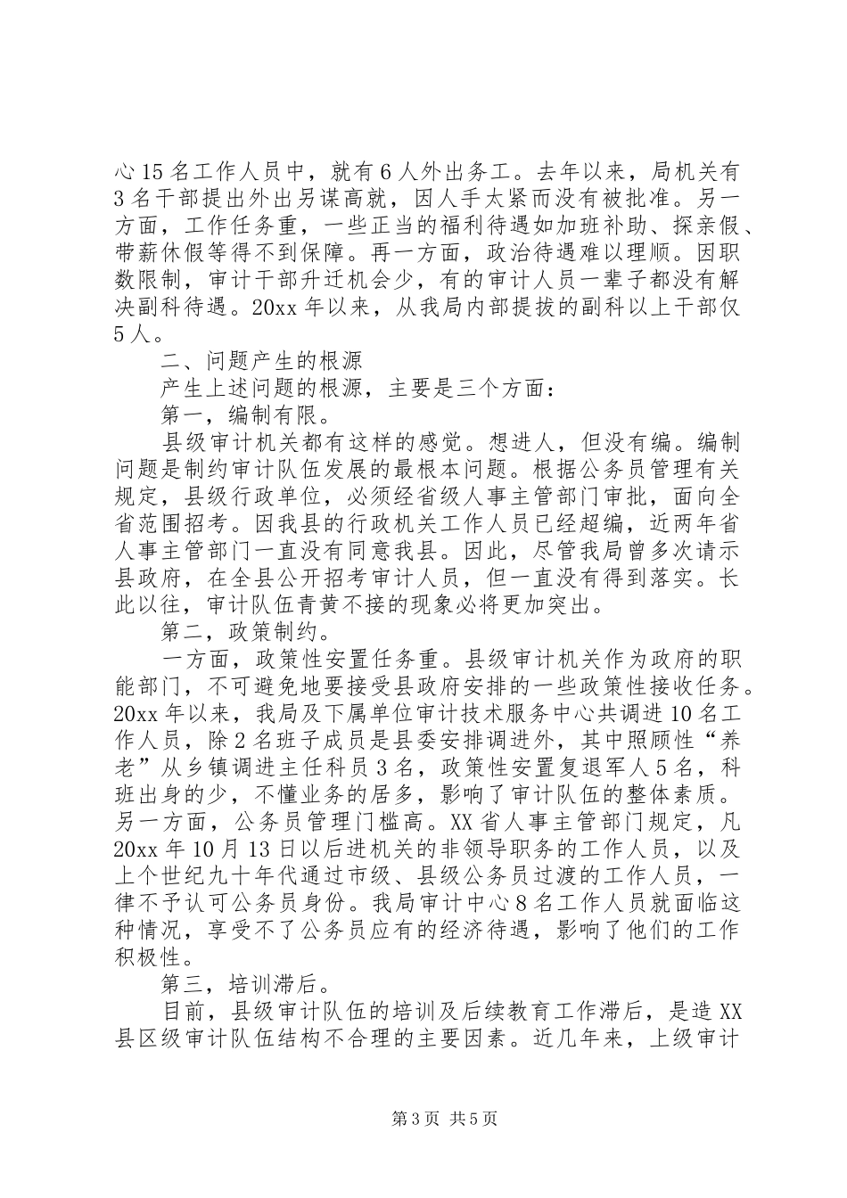 最XX县区级审计队伍建设调研报告范文_第3页