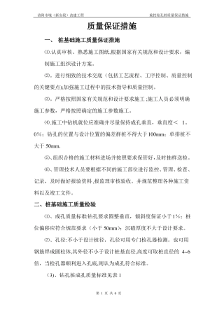 旋挖钻孔质量保证措施