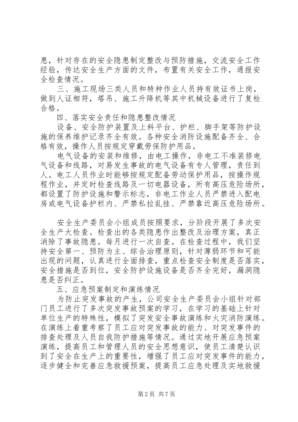 族系安全生产自检自查报告_第2页