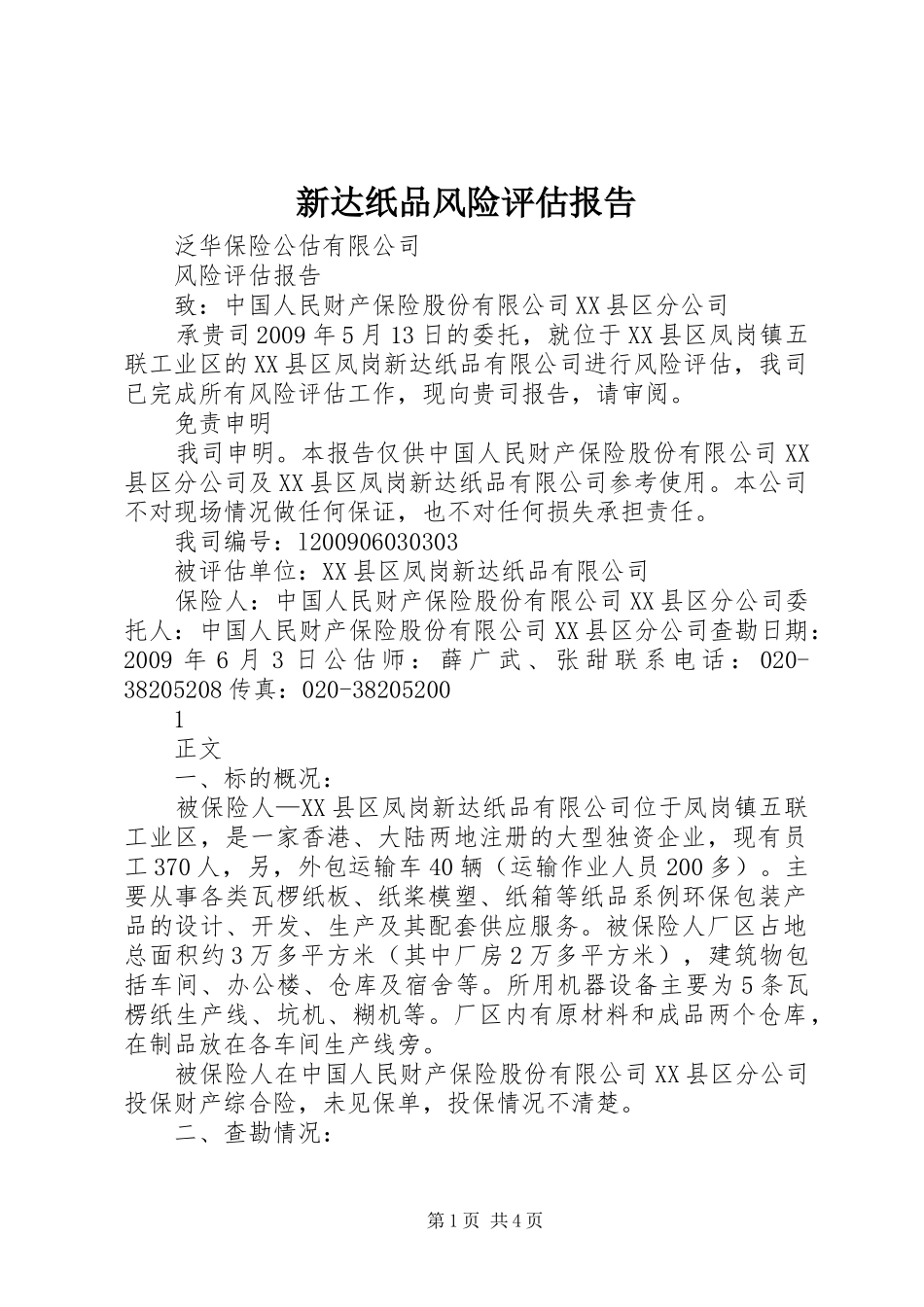 新达纸品风险评估报告_第1页