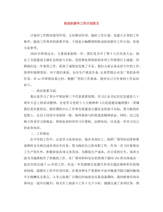 机动队新年工作计划范文 