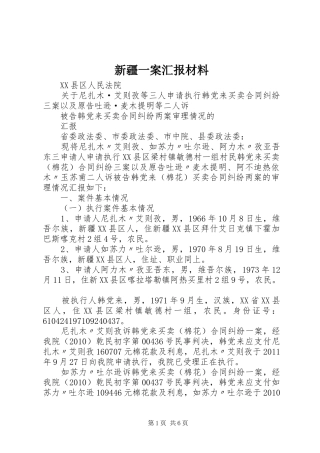 新疆一案汇报材料