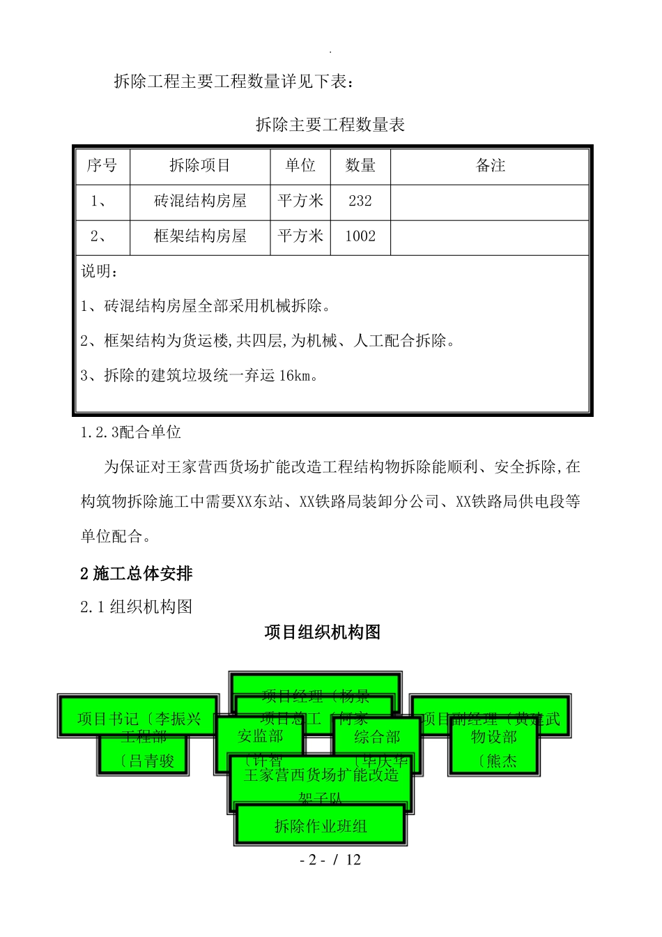 砖混框架房屋拆除专项施工组织方案_第2页