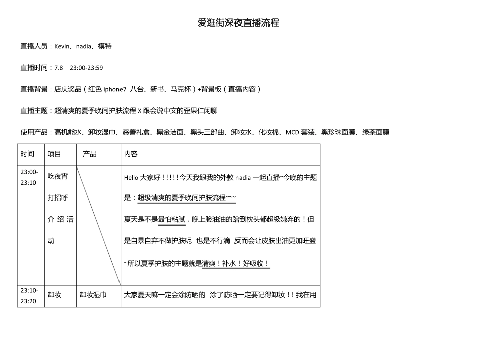 淘宝直播脚本含完整流程_第1页