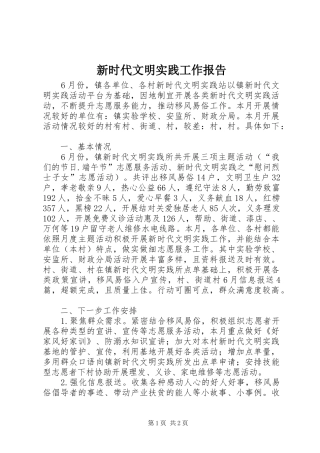 新时代文明实践工作报告