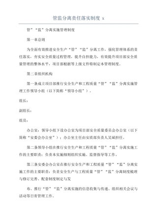 管监分离责任落实制度x