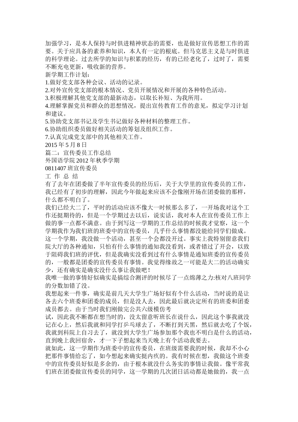 宣传委员工作总结_第2页