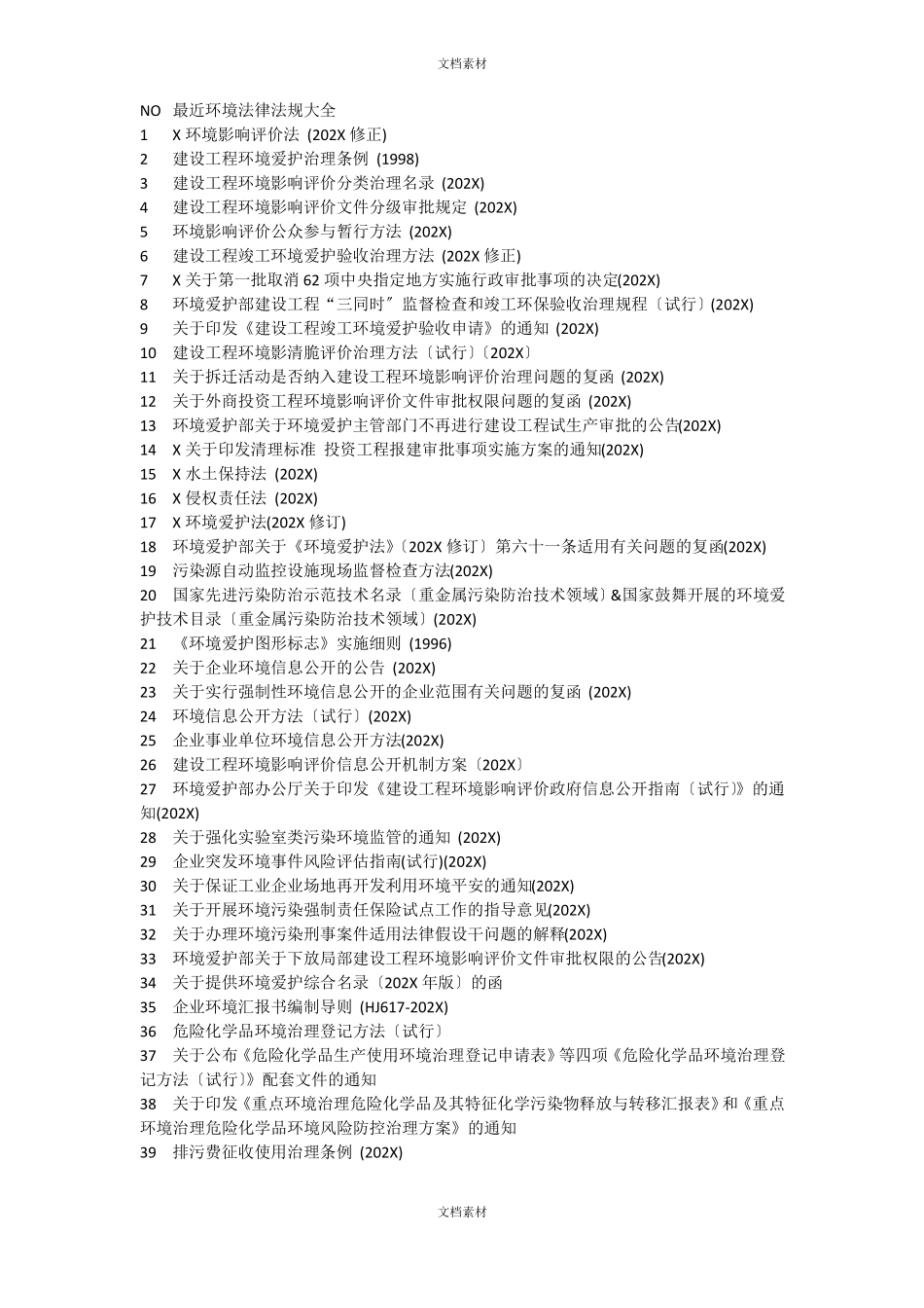 环境法律法规清单_第1页