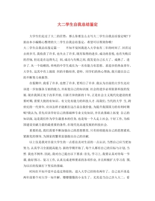 大二学生自我总结鉴定