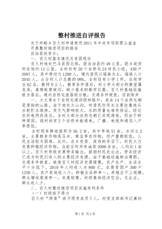 整村推进自评报告