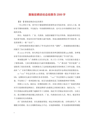 服装促销活动总结报告2500字 