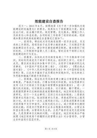效能建设自查报告