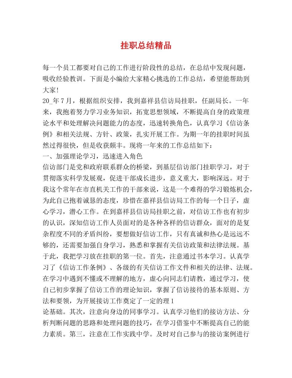 挂职总结精品 _第1页