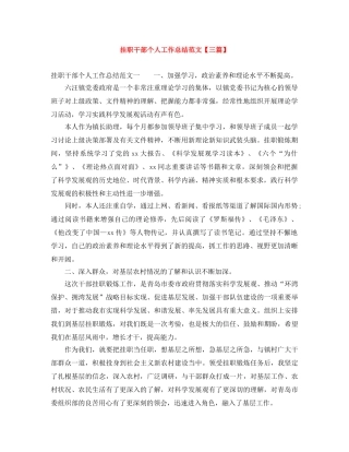 挂职干部个人工作总结范文【三篇】 