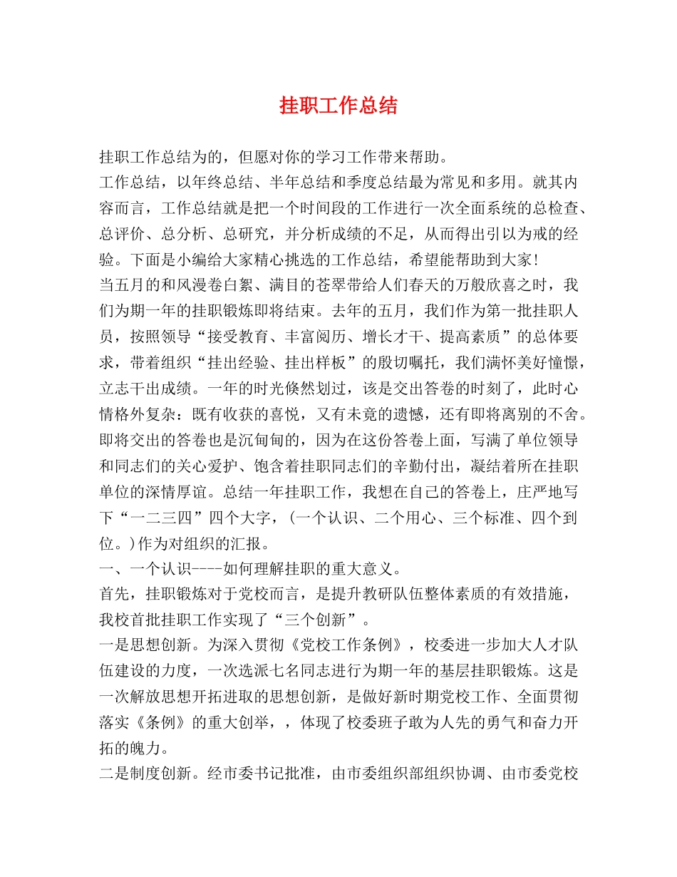 挂职工作总结 _第1页