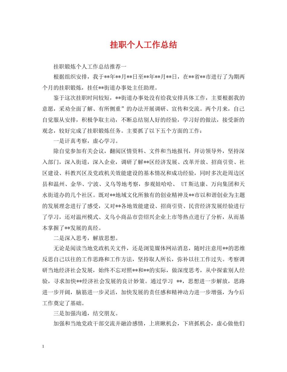 挂职个人工作总结 _第1页