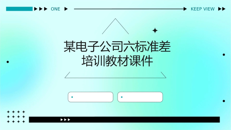 某电子公司六标准差培训教材课件_第1页