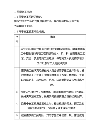 雨季高温冬季施工措施