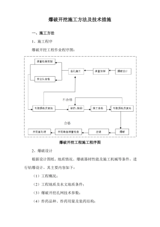 爆破开挖施工方法及技术措施
