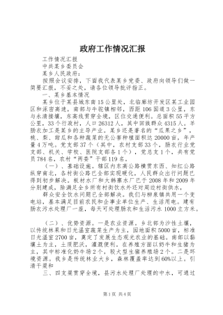 政府工作情况汇报