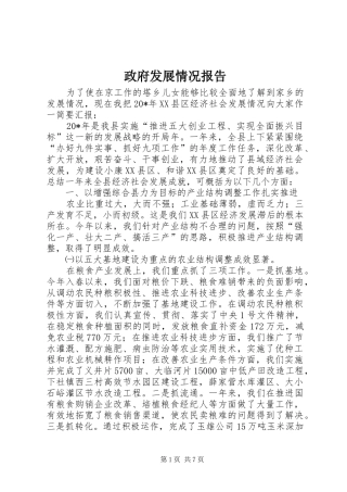 政府发展情况报告