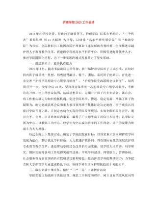 护理学院2020工作总结 
