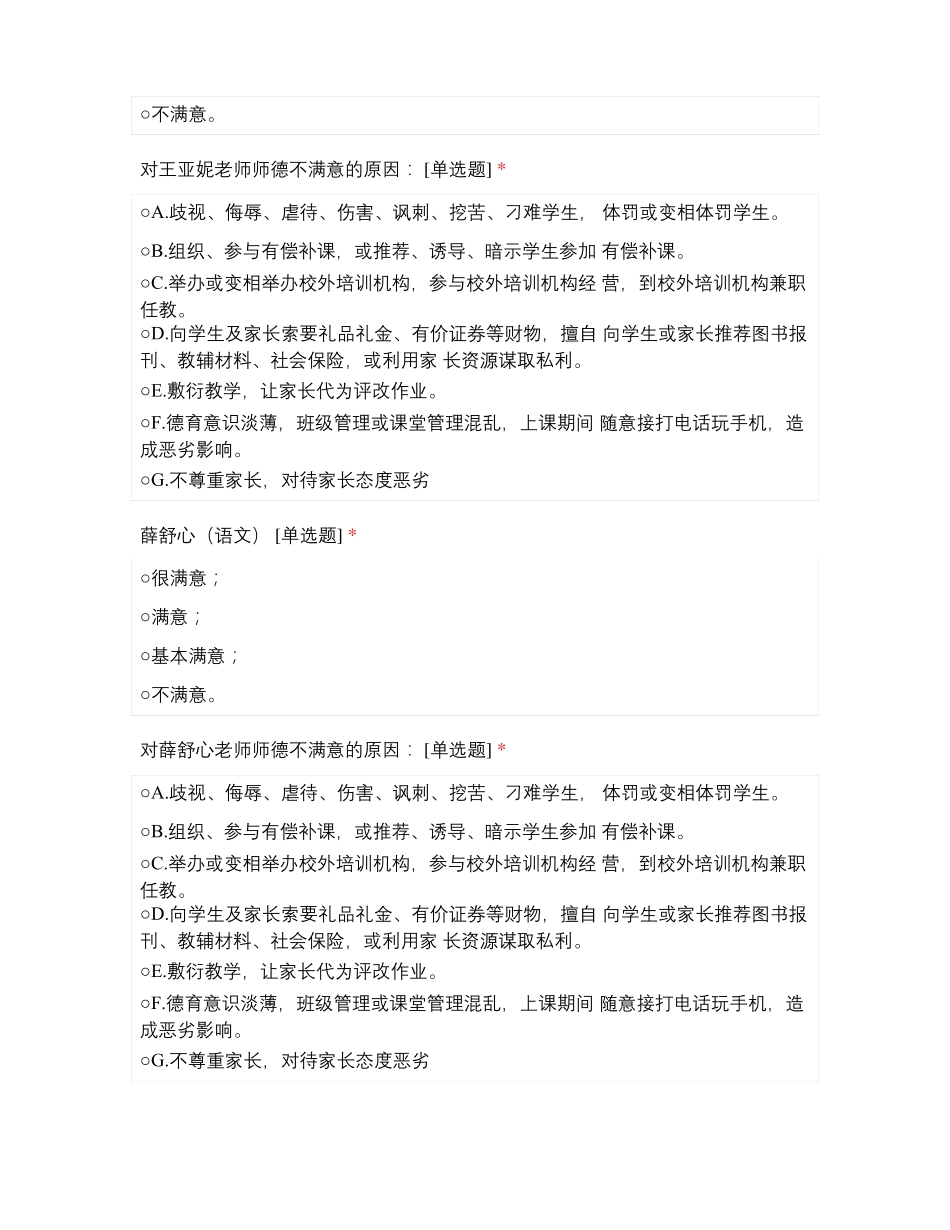 临沂方城镇义山小学2021年上半年教师师德满意度测评_第2页